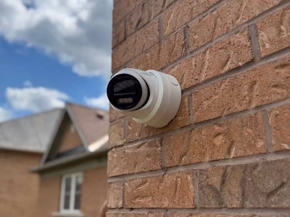 Professional wired security camera installation 