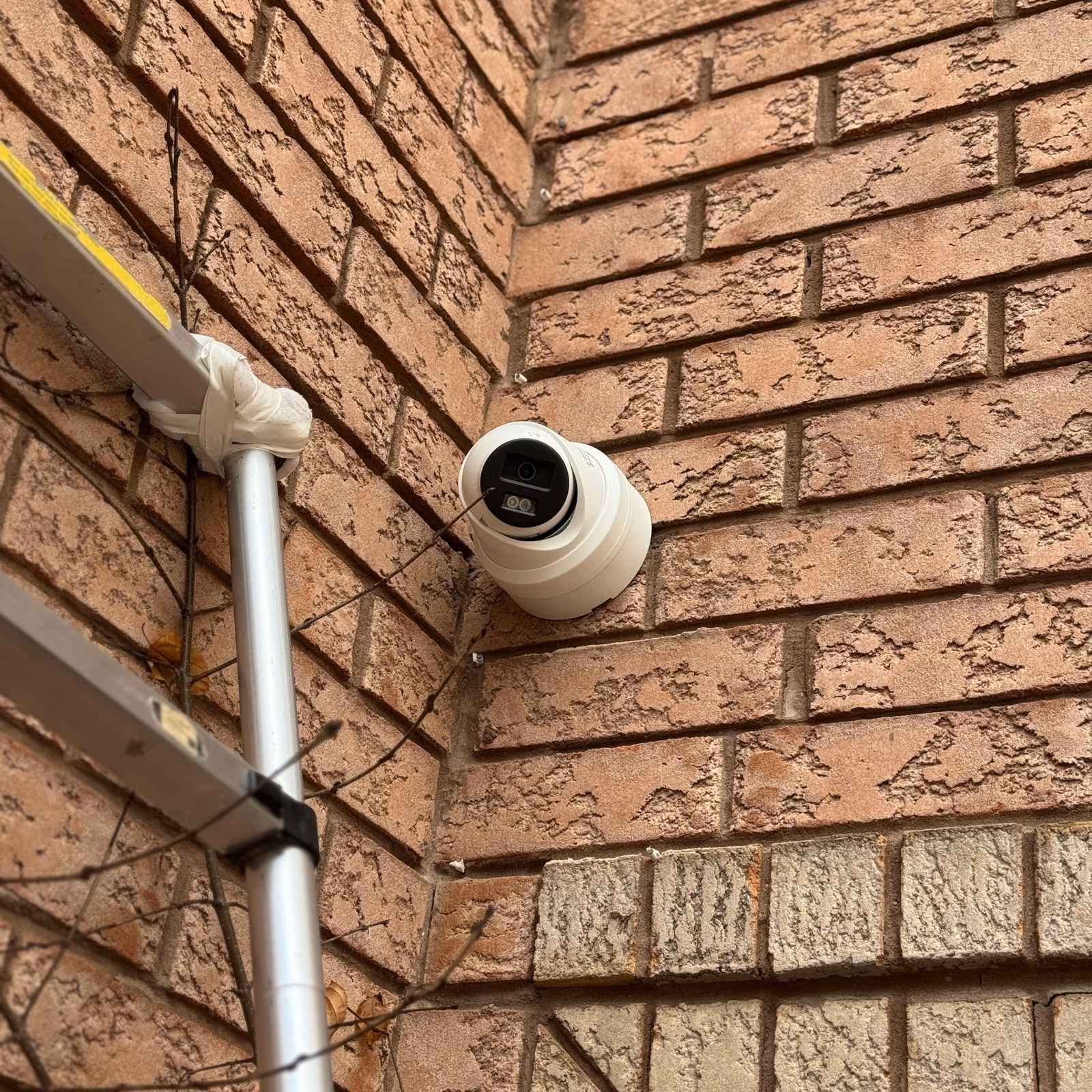 Wired security cameras installed at a Mississauga property