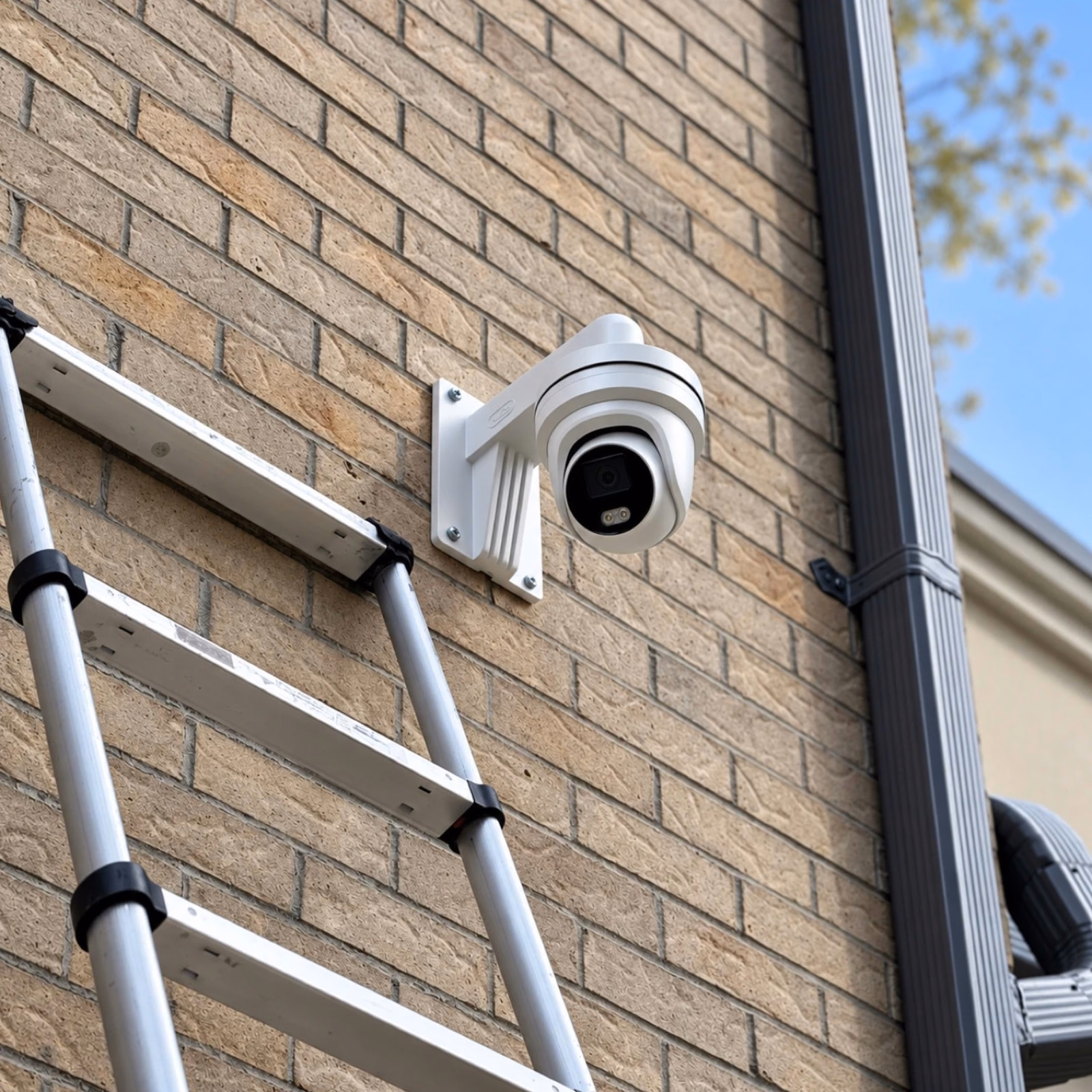 Business security cameras installed at a commercial property
