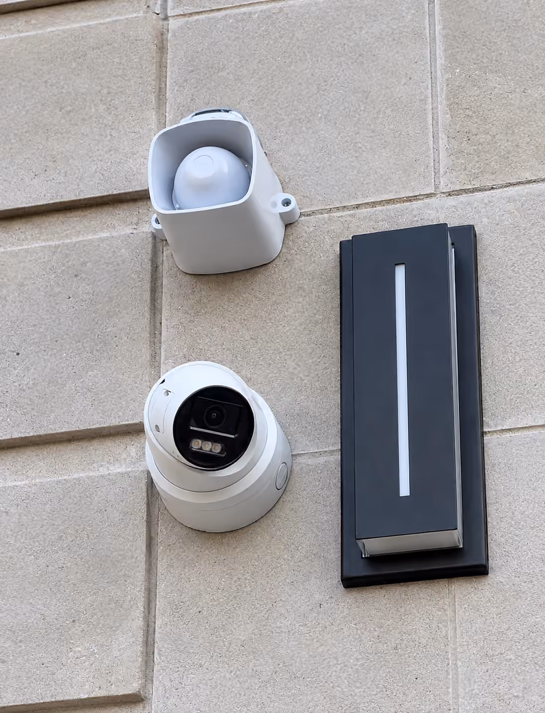 Security cameras covering multiple areas of a home